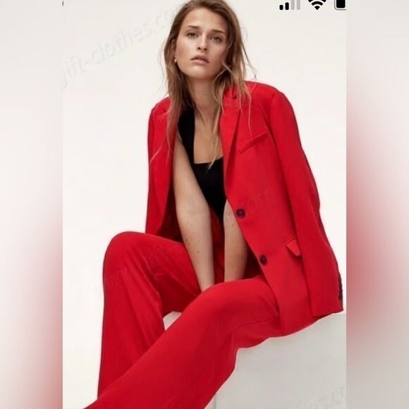 Aritzia Babaton Red Demy Oversized Blazer - Picture 2 of 13